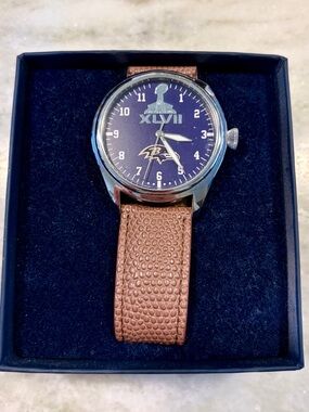 Baltimore Ravens Super Bowl XLVII Commemorative Men's Watch - Brown Strap